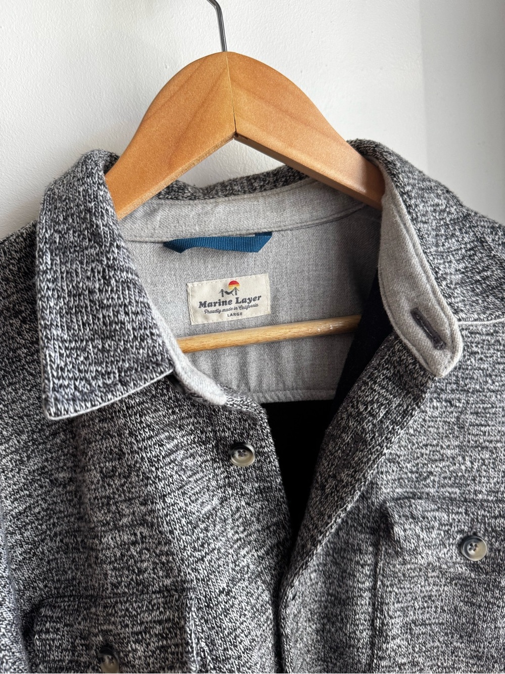 Marine Layer Gray Knit Shirt Jacket